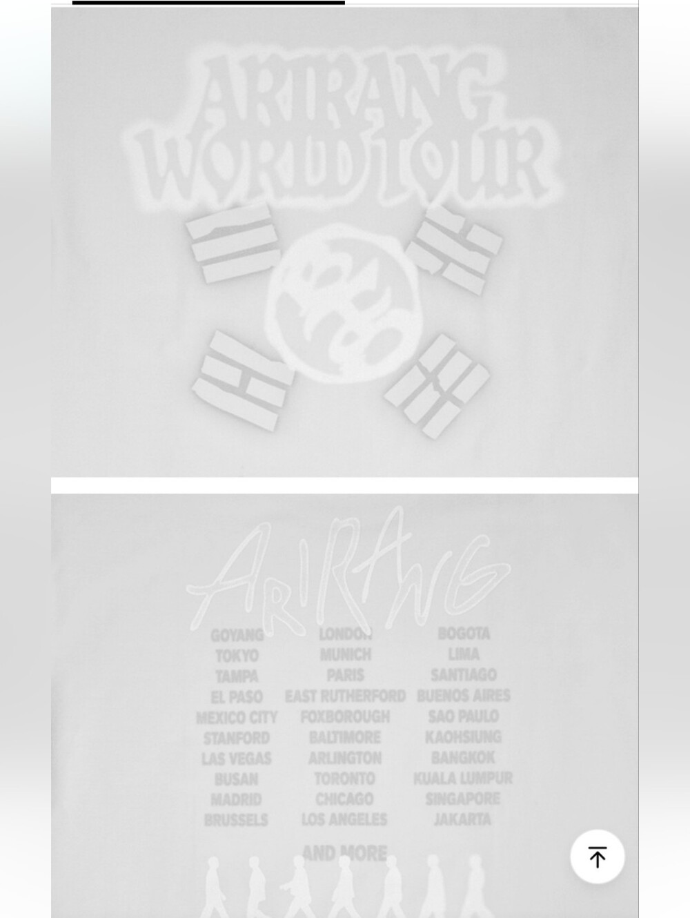 Official BTS Arirang T-Shirt Tour merch - Picture 6 of 12